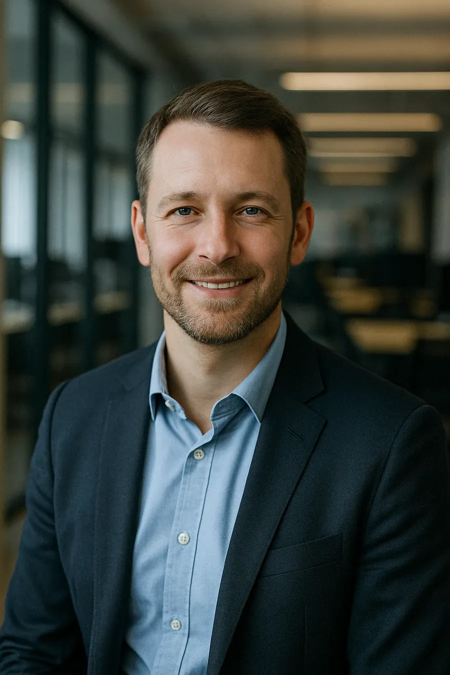 Portræt af Erik, salg og marketing i AgentFlow